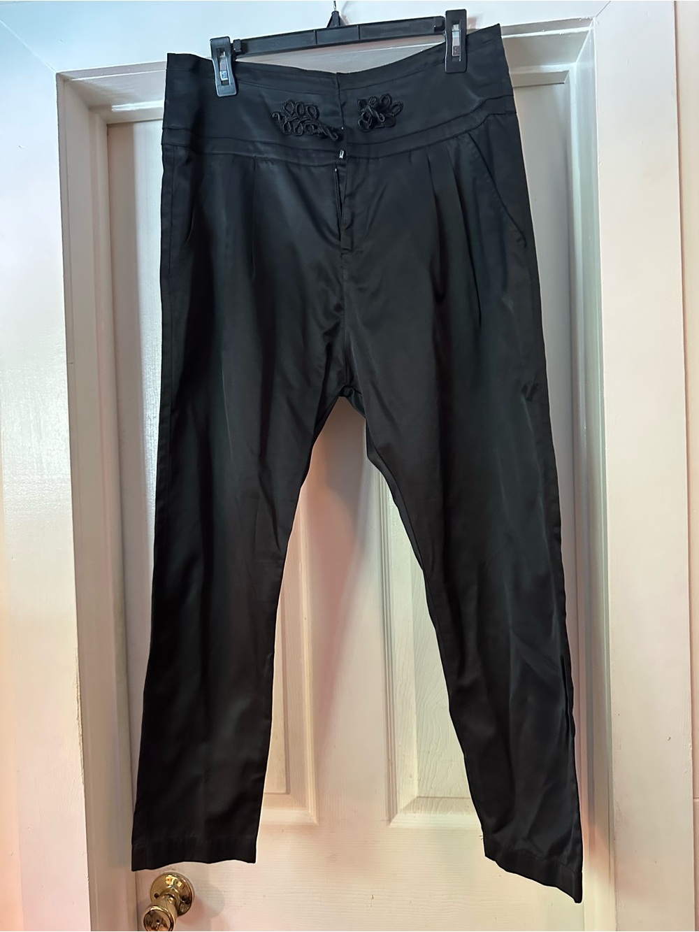 Zara Black Men's Dress Pants with Decorative Waist Detail